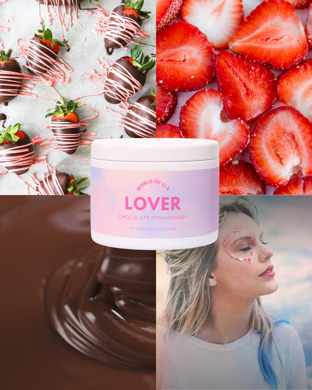 World of LLA - Wholesale Jar/Filled Candle - Lover Candle | Chocolate Strawberry3