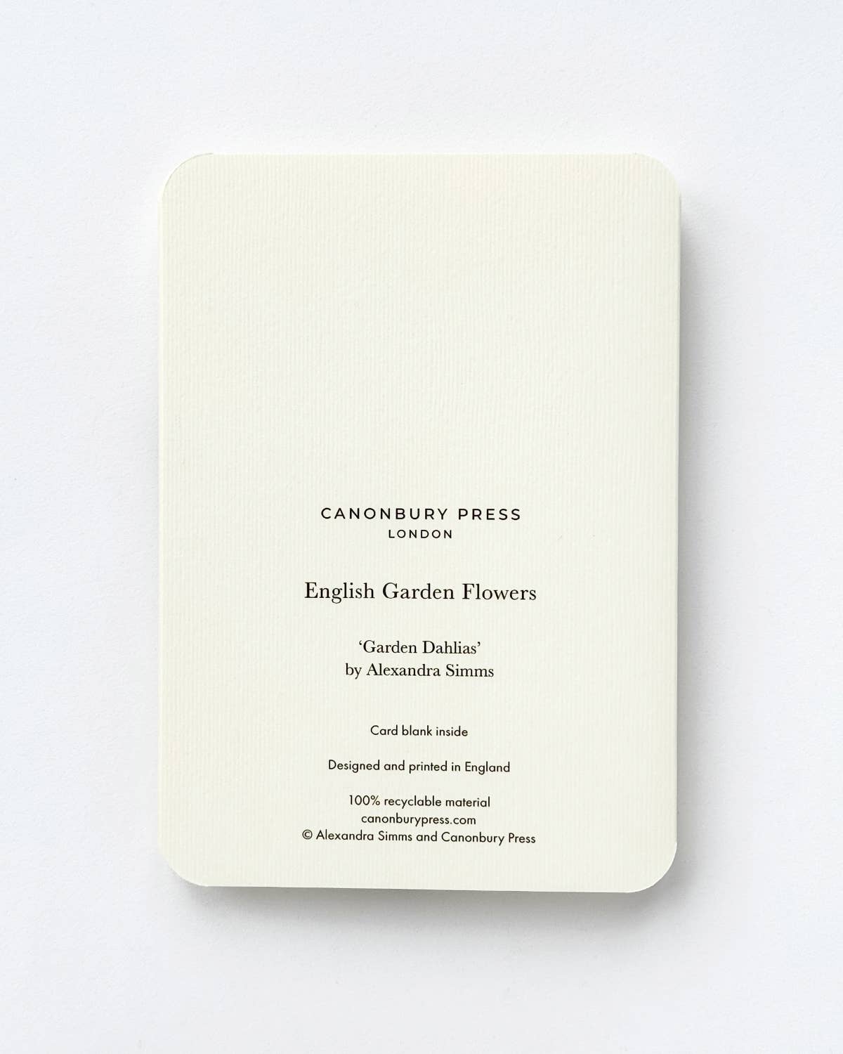 Canonbury Press - Venta al por mayor Tarjetas de felicitación - Tarjeta de Felicitación con Dalias de Jardín | Tarjeta de Cumpleaños | Tarjetas de Lujo3