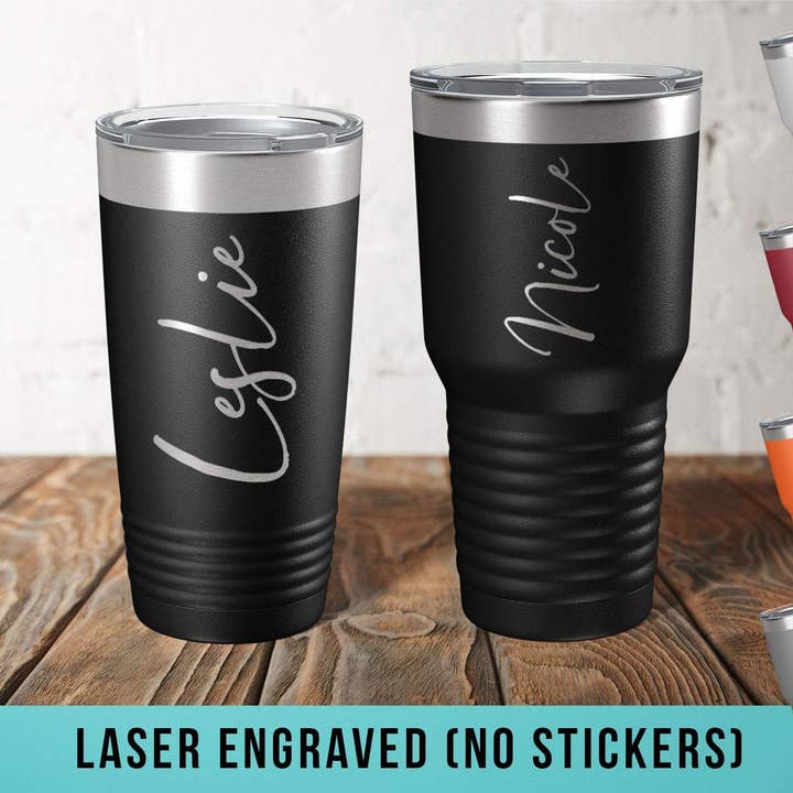 Personalized Custom Laser Etched Tumbler for wholesale by Maddie and Co