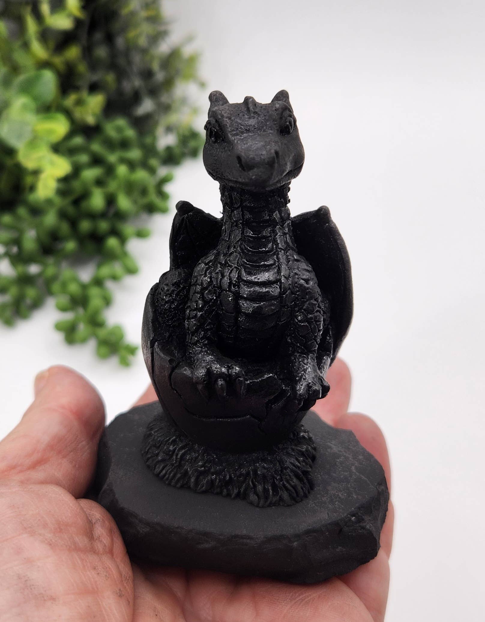 Meraki Gemstones - Wholesale Decorative Figurine - Shungite Figurine Dragon in Egg - EMF Protection(7x9.5x11cm)4