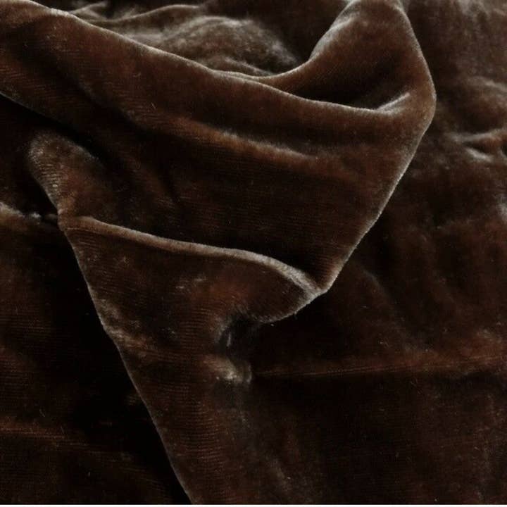 Top Fabric - Wholesale Fabric - LUXOR - PREMIUM FINE QUALITY SILK PLAIN VELVET UPHOLSTERY FABRIC BY THE YARD