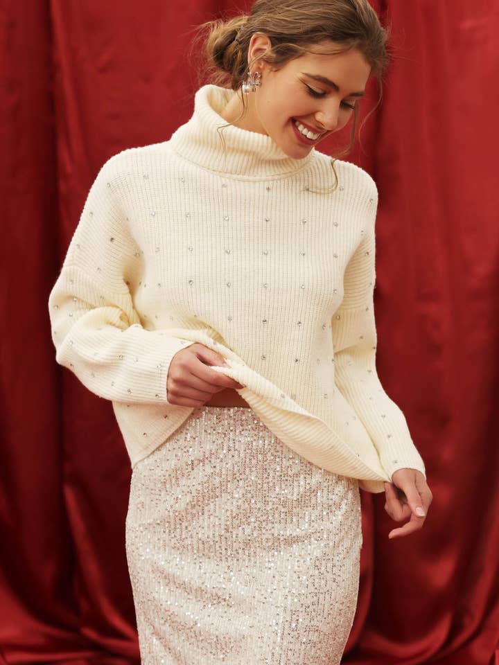 SEQUIN MIDI SKIRT for wholesale by Blu Pepper