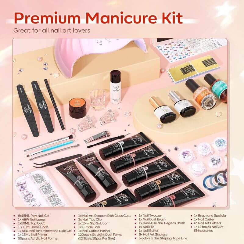 Modelones - Wholesale Nailcare Set - Elegant - 42Pcs 6 Colors Poly Nail Gel Kit8