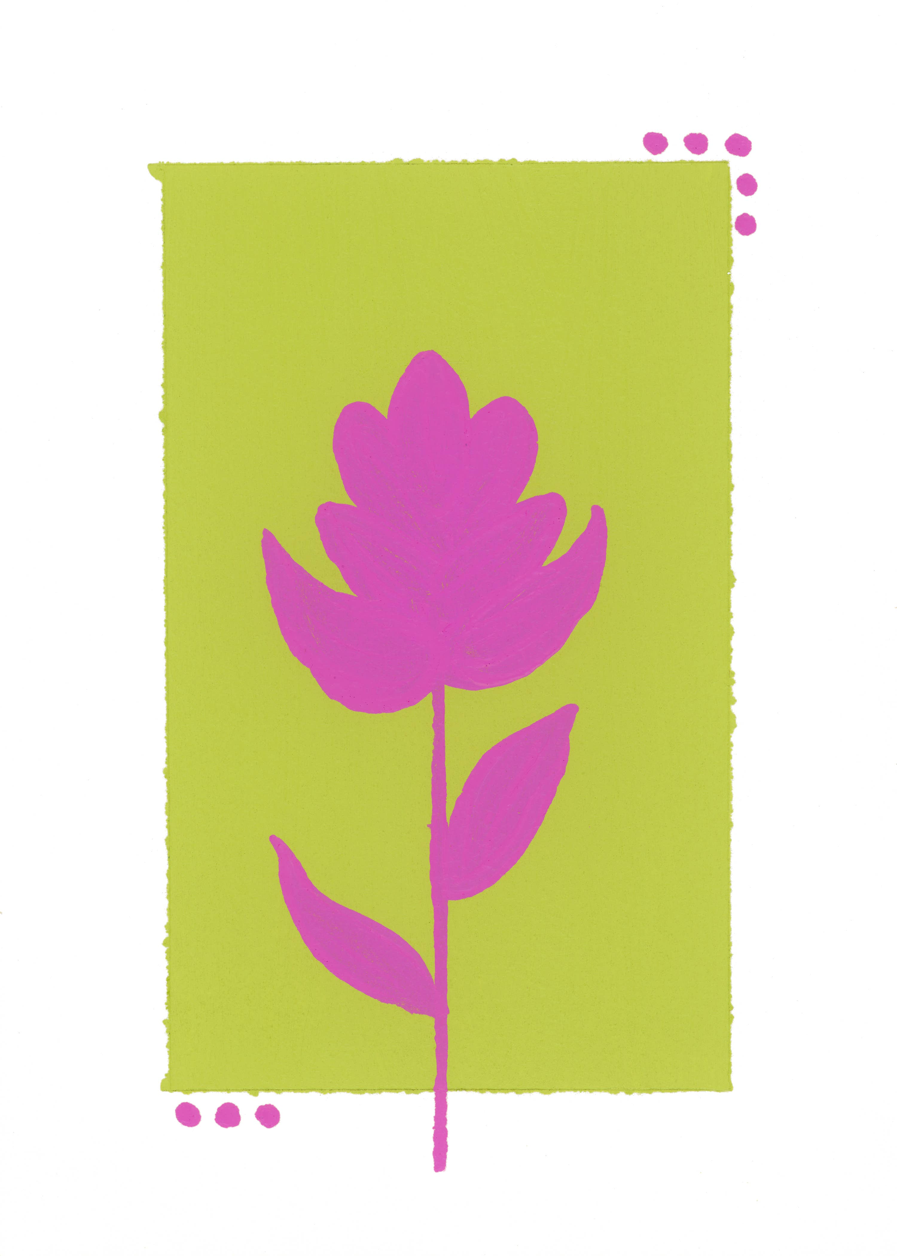 Mel K. Olrich Art - Wholesale Art Print - Colorblock Indian Paintbrush, pink & green, western wall art5