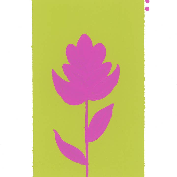 Mel K. Olrich Art - Wholesale Art Print - Colorblock Indian Paintbrush, pink & green, western wall art5