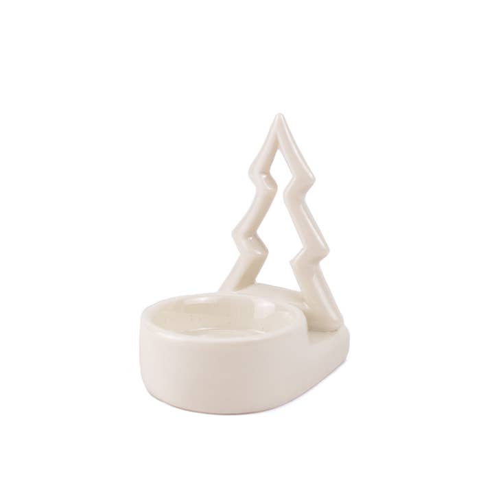 Tree Tea Light Holder White 2x3.5 for wholesale by The Royal Standard