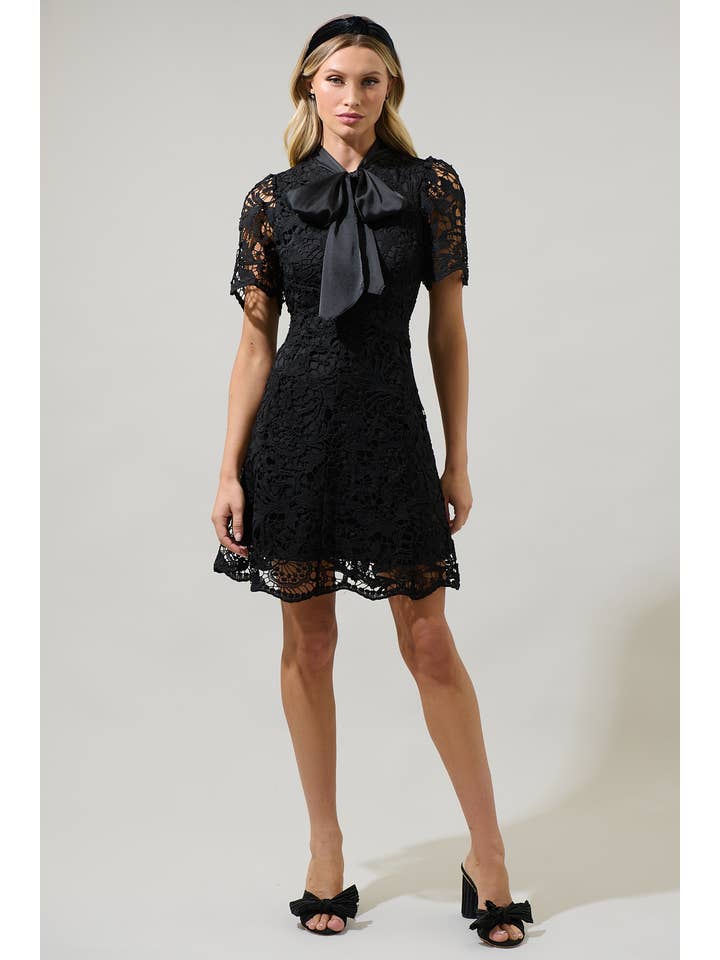 Sugarlips – Engroshandel Kjole - Dame – Abilene Bow broderet minikjole3