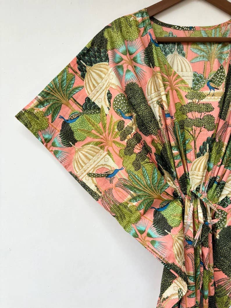 bhavnas boutique - Vente Caftan – femme - Robe caftan imprimé floral indien en coton1