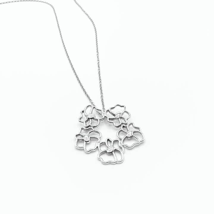 Wildflower Bouquet Pendant with 20” chain for wholesale by Ivette Jewelry and Design