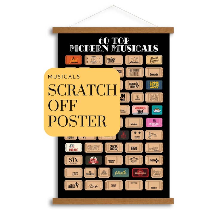 Musicals Scratch off Poster for wholesale by Track Your Adventures