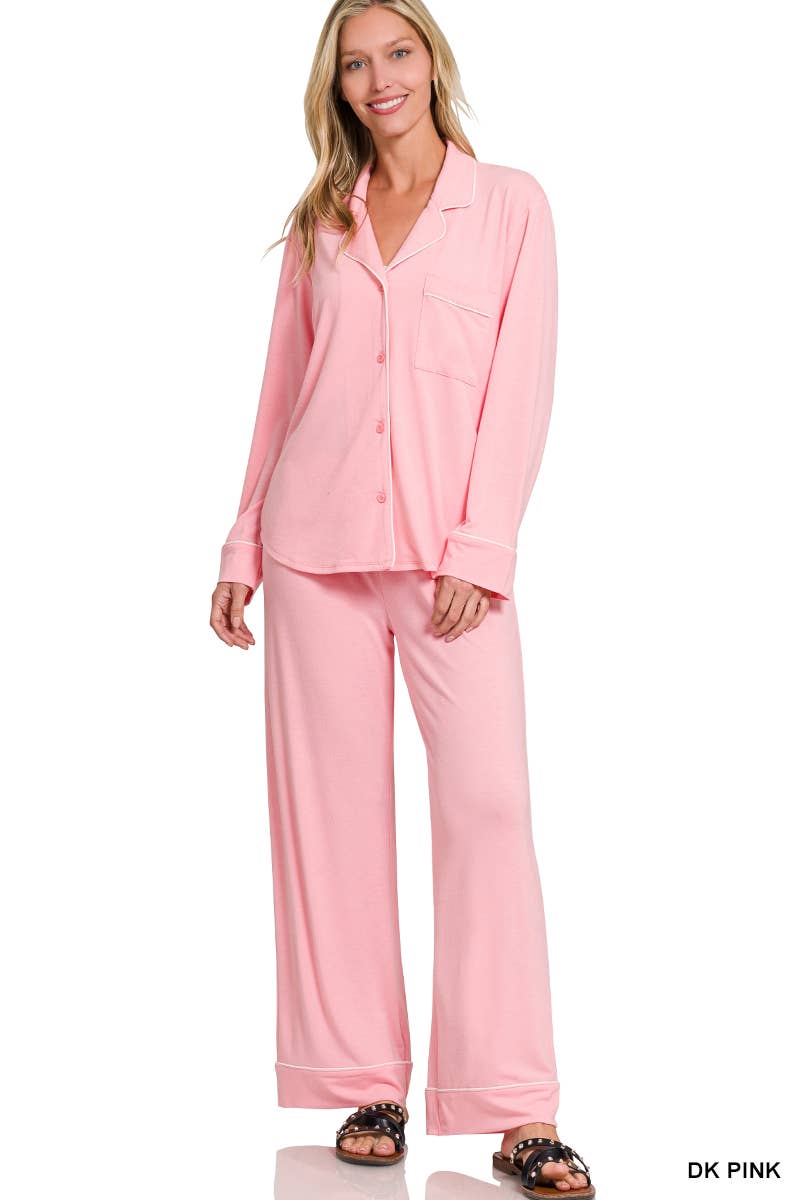 42POPS - Wholesale Lounge Set - Women's - ..._ SI-26598 Button Down Shirt And Pants 2 Piece Pajama Set15