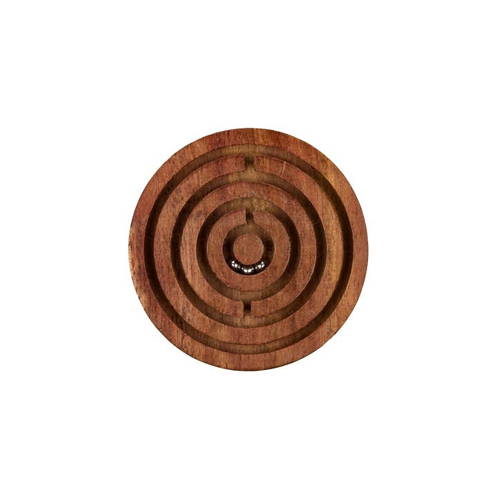 Matr Boomie Fair Trade - Vente Jeux de société - Mini jeu de labyrinthe en bois sculpté à la main