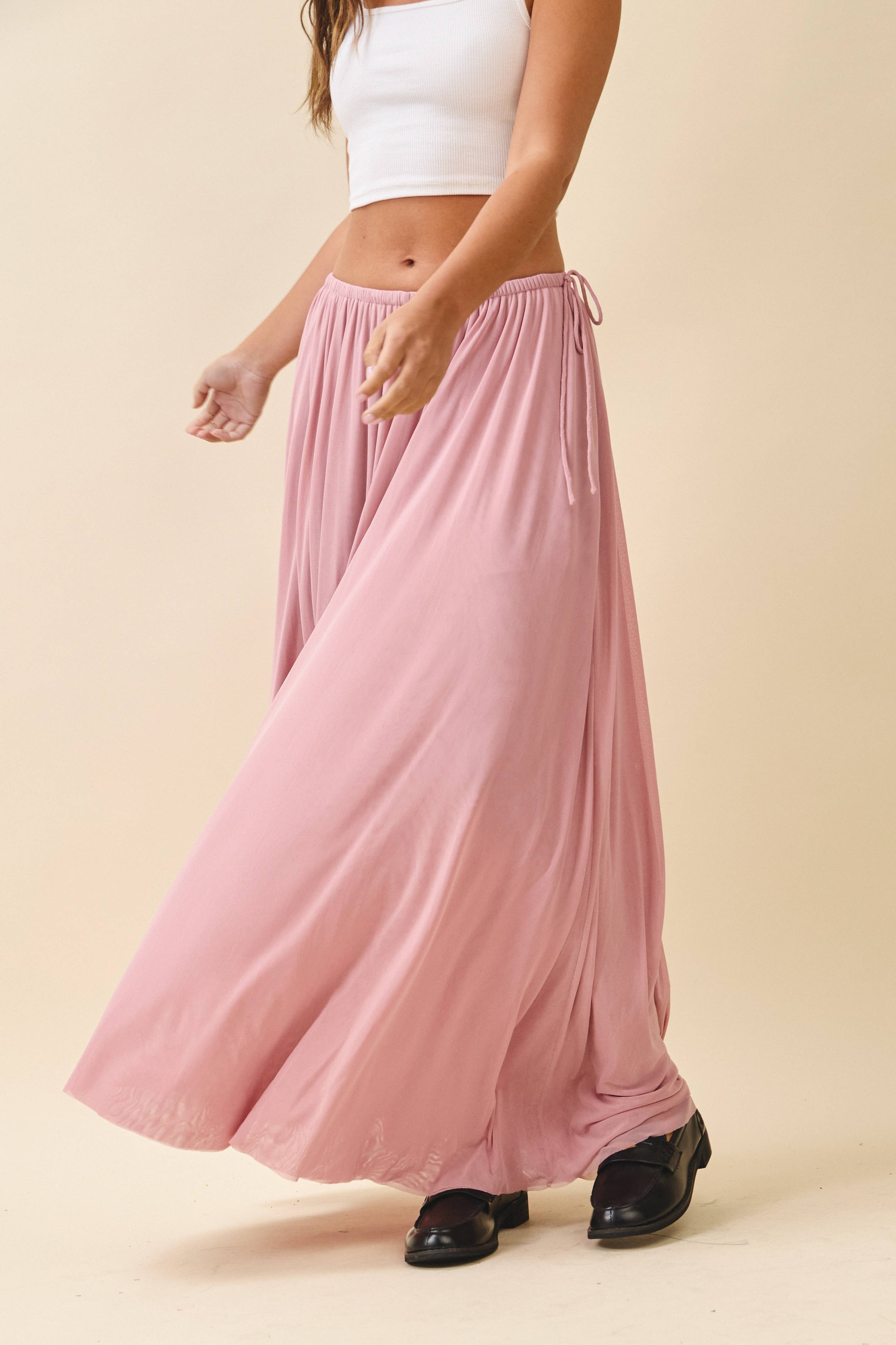AEMI + CO - Wholesale Skirt - Women's - 7185GK Flowy Mesh Maxi Skirt25