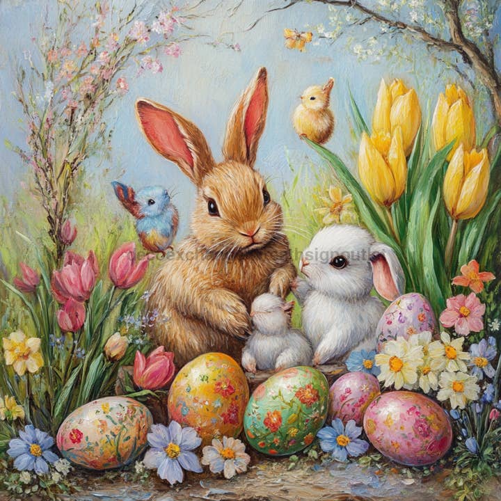 Easter Sign, Easter Florals,, DCO-12783, Sign For Wreath, 10x10" Metal Sign for wholesale by DecoExchange