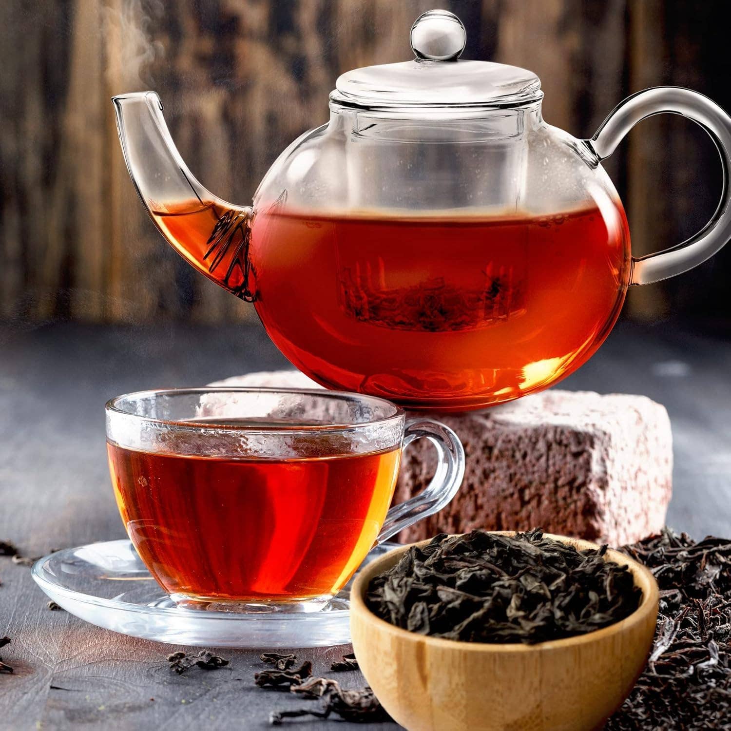 Biomatea - Vendita all'ingrosso Teiere - Teiera in vetro con filtro per tè & filtro in vetro 900ml4