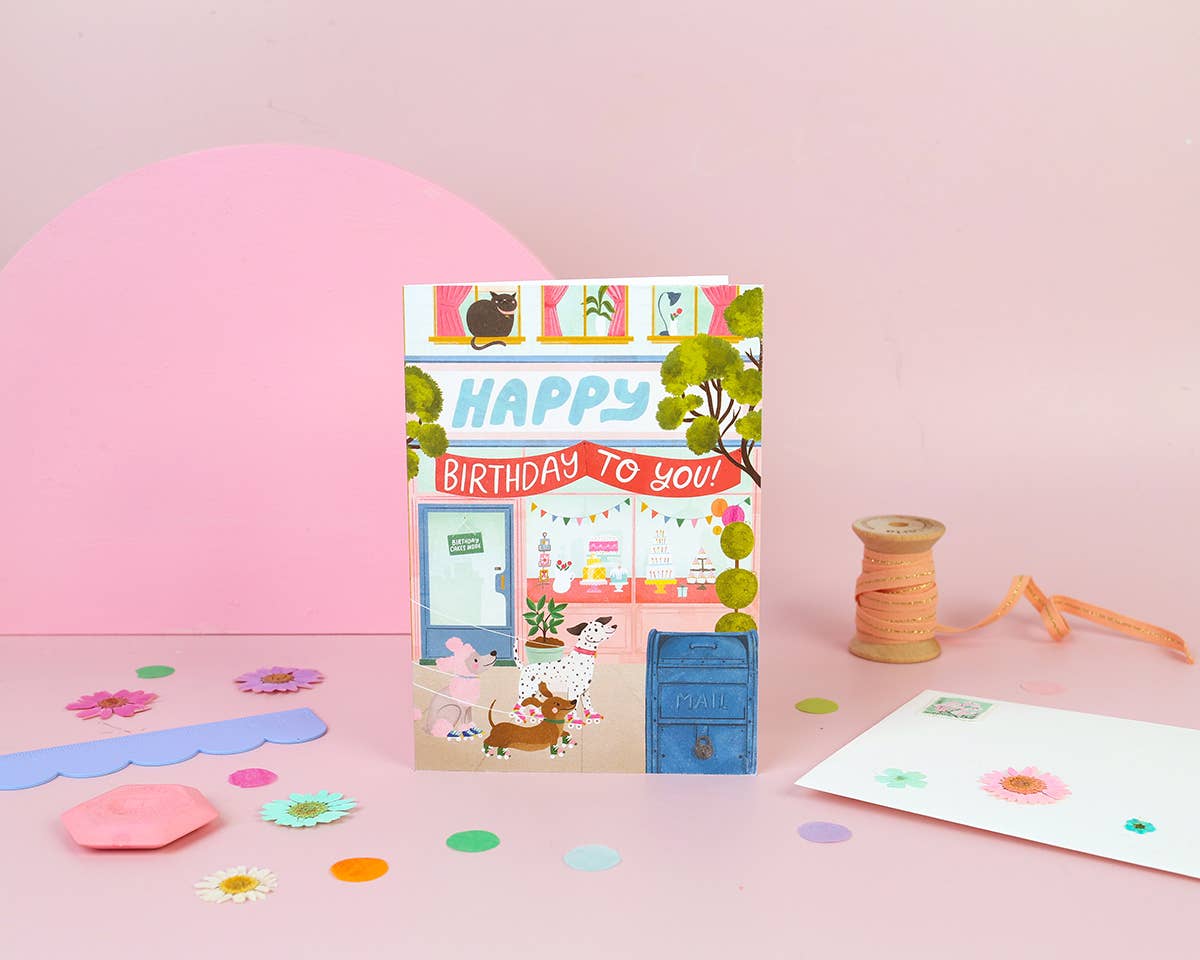 Ricicle Cards – Engroshandel Fødselsdagskort – Fødselsdagskort med kagebutikmotiv til hende1