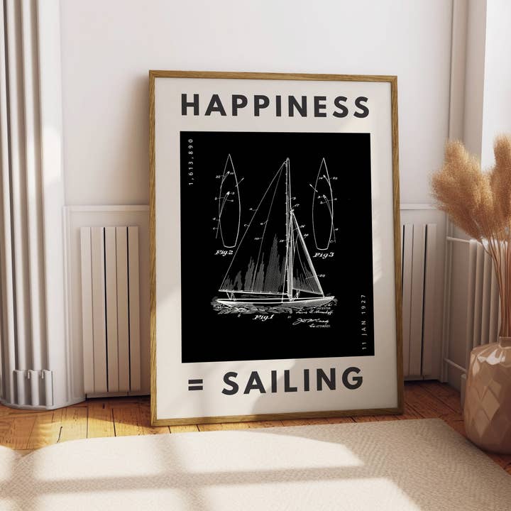 Jude River Design – wholesale Art print – Happiness = Sailing Print1