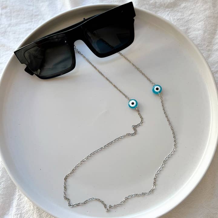 Christina Christi – Großhandel Sonnenbrillen-/Brillenband – Herren – Brillenkette Männer, Silberne Brillenkette, Herren Brillen Cha1