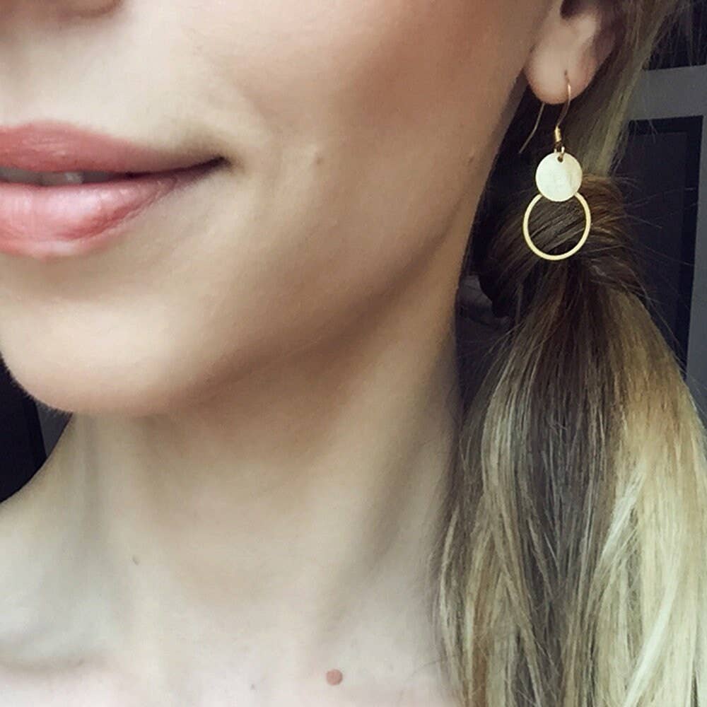 Sergio Engel jewellery – Großhandel Ohrhänger – Pura Ohrring 55 Schicker Ohrhänger mit Plättchen und Kreis3