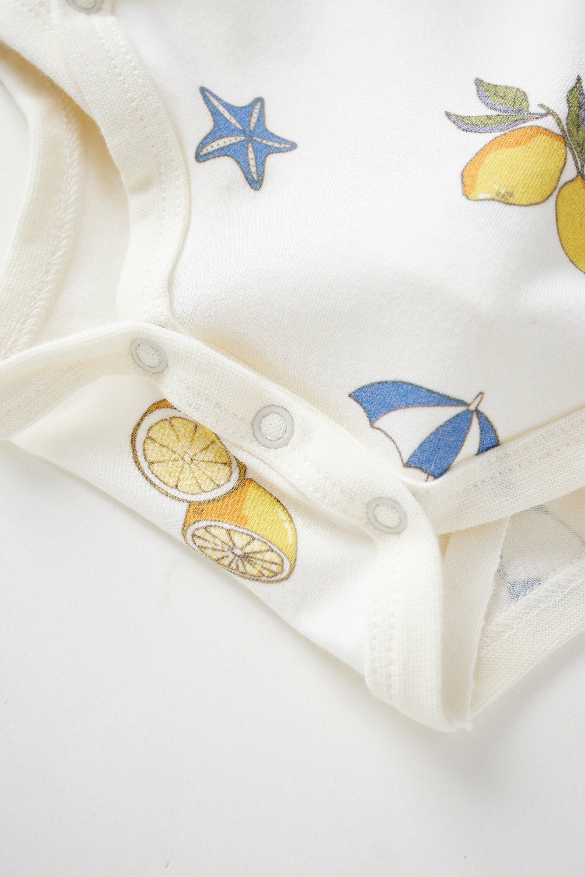 Norsu Organic - Wholesale Bodysuit (Non-Footed) - Baby - Baby Organic Kimono Short-sleeve Onesie-Lemon3