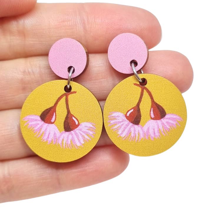 Gum Blossom Australian Wildflower Earrings for wholesale by Pixie Nut & Co.