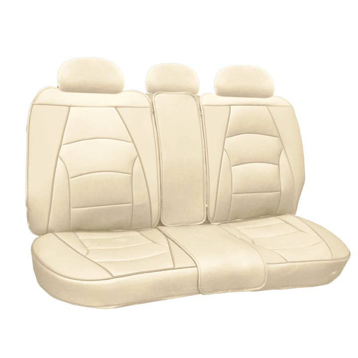 Coussins de banquette en similicuir Ultra Comfort Deluxe, arrière beige pour la vente par FH GROUP