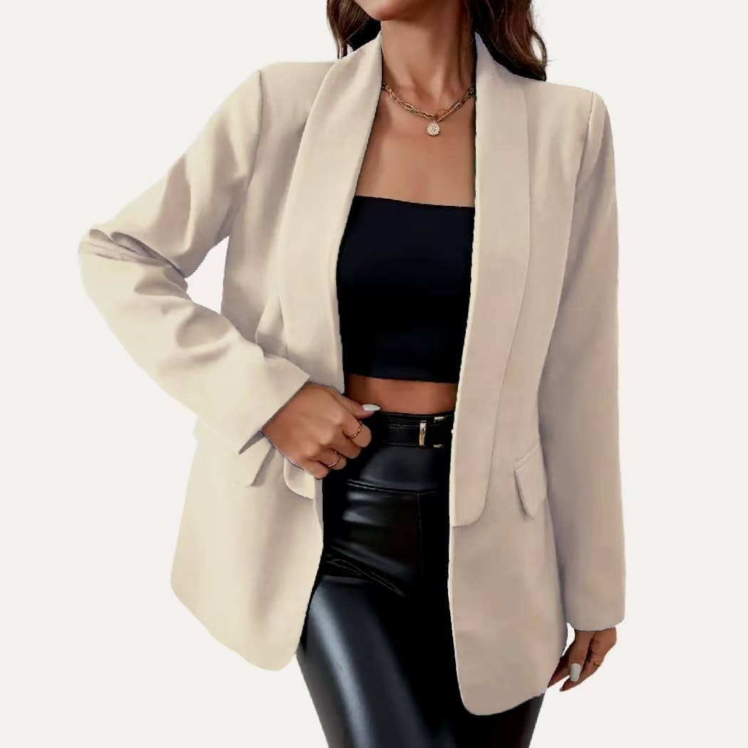 The Moment Collection - Vente Blazer – femme - Blazer intemporel uni à manches longues et col ouvert6