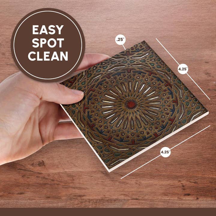 3dRose - Wholesale Coffee Mug - 3dRose, Africa, Morocco, Fes. Ornate design on wall. . Africa, Morocco, Fes., Coaster6