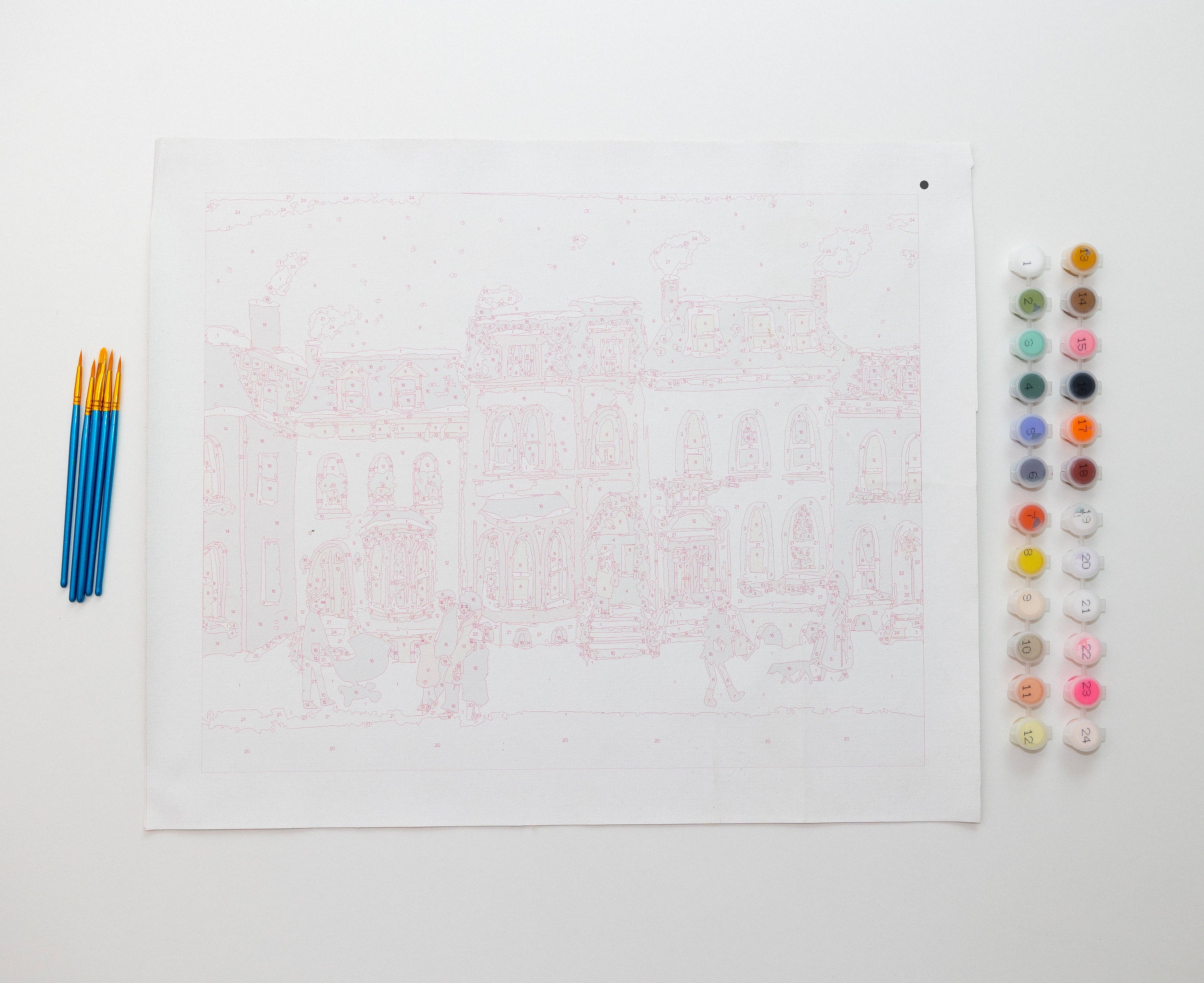 paint anywhere - Wholesale DIY Craft Kit - Holiday Townhomes by Nysha Lilly Paint by Numbers Deluxe1