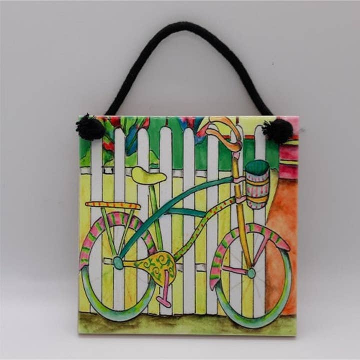 Florida Vibes Art / Mungo Key Designs - Venta al por mayor Azulejos - Bici Playa Azulejo1