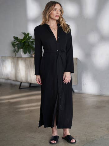 Black Gauze Dress with Pockets - Eco Friendly Clothes – ocean+main
