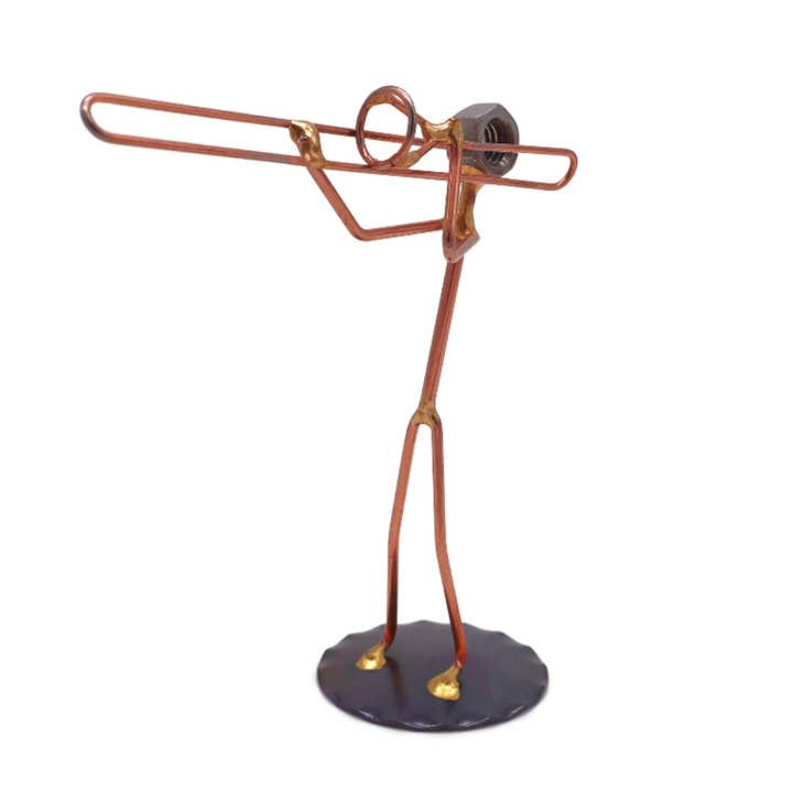 Rock Creek Metal Craft - Wholesale Decorative Tabletop Object - Handcrafted Metal Trombone Tabletop Decor1
