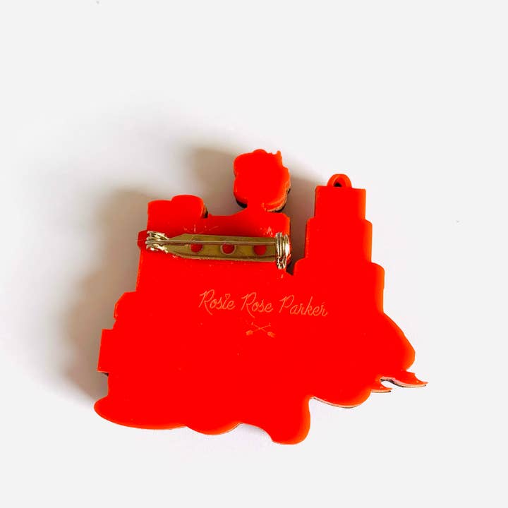 Rosie Rose Parker - Wholesale Brooch - Paris shopping brooch quirky gifts unusual pins uk jewellery