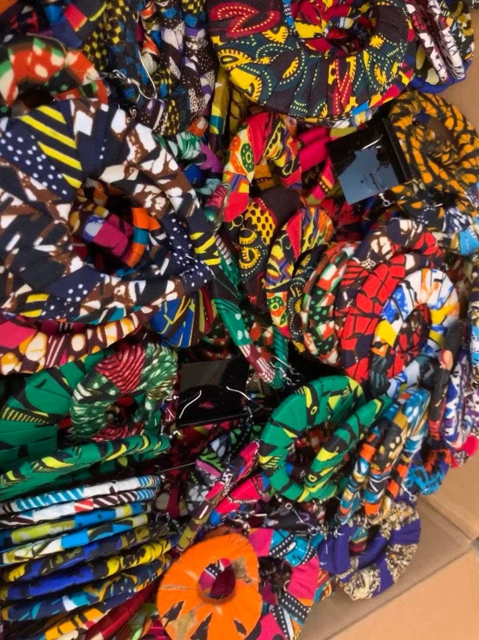 KENYAN SAFARI DESIGNS - Wholesale Dangle Earrings - Wholesale Ankara Fabric Earrings1