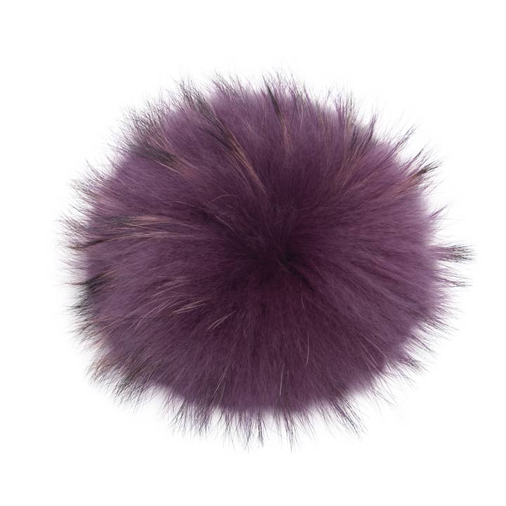 Real Raccoon Fur Pom Pom - Plum for wholesale by Lindo F