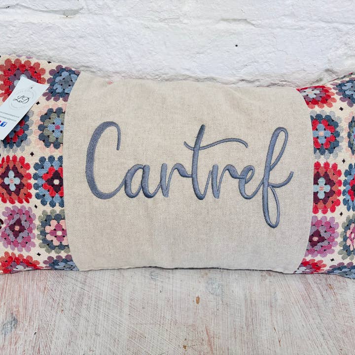 Cartref Crochet style Cushion-Rectangle Cushion for wholesale by Lizzie Dixon Designs