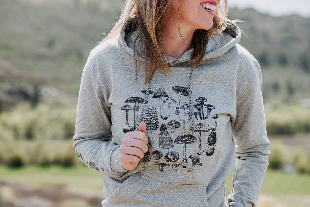 Your Green Kitchen – Hoodie – Mulher por atacado – Camisola/Cogumelo Design/Cinzento/ Hoodie1