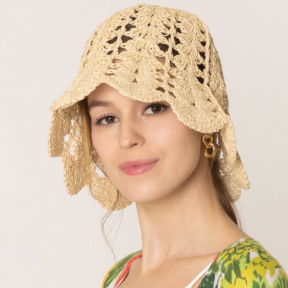 Sensibling Corp. - Wholesale Bucket Hat - Women's - Open Weave Straw Bucket Hat2