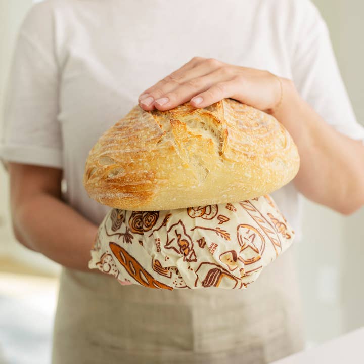 Bee's Wrap - Wholesale Food Storage Wrap/Bag - New! Bakery Lane - Bread Wrap, Seasonal Print4