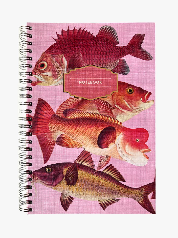 Carnet Vintage Poisson Rouge en Spirale – Journal à Couverture Rigide Ligné pour la vente par Artistry Cards