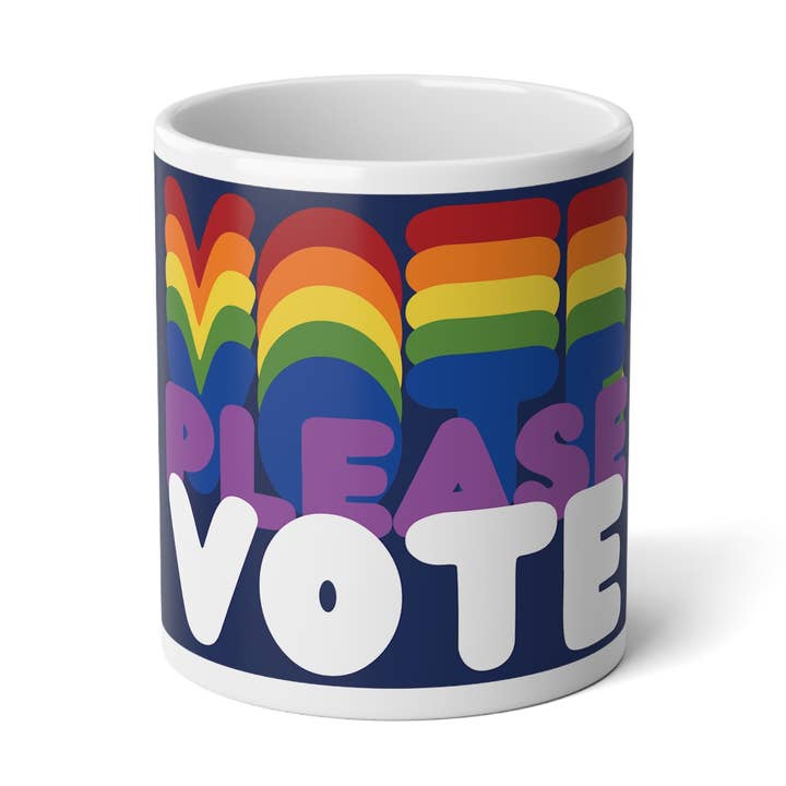 Bitte stimmen Sie in Farbe Jumbo-Tasse - 20oz Tasse für den Großhandel von The APWT Gift Shop