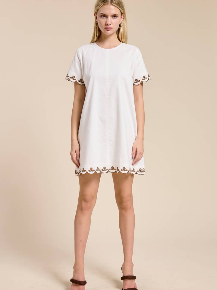 Atelier Scallop Embroidered Summer Dress for wholesale by FLAT WHITE
