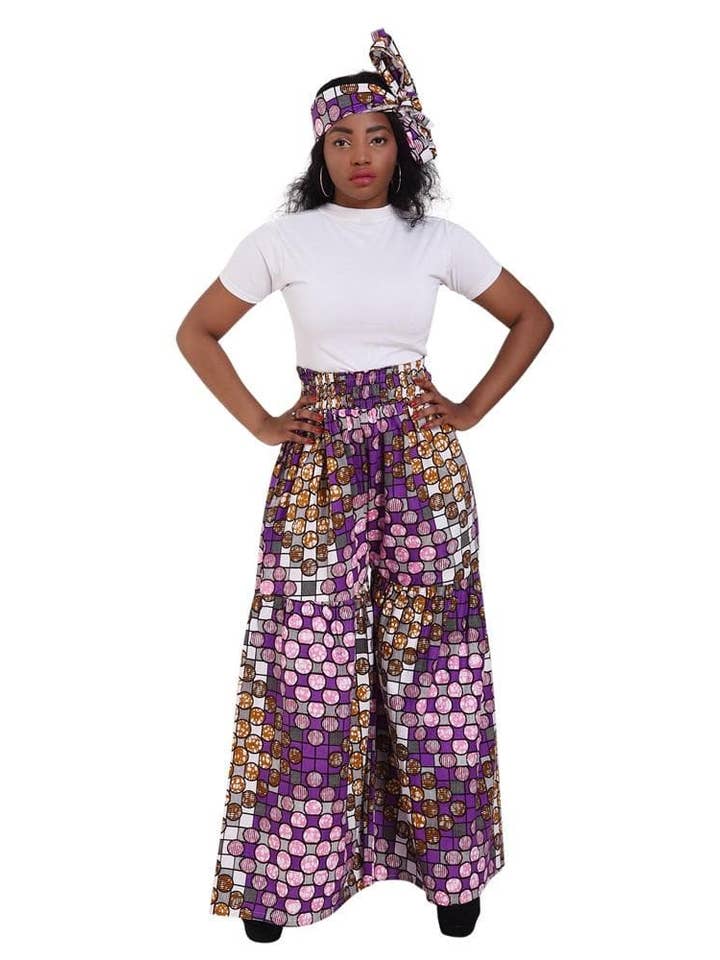 Advance Apparels - Venta al por mayor Pantalones - Mujer - Pantalones anchos con estampado Ankara 22511