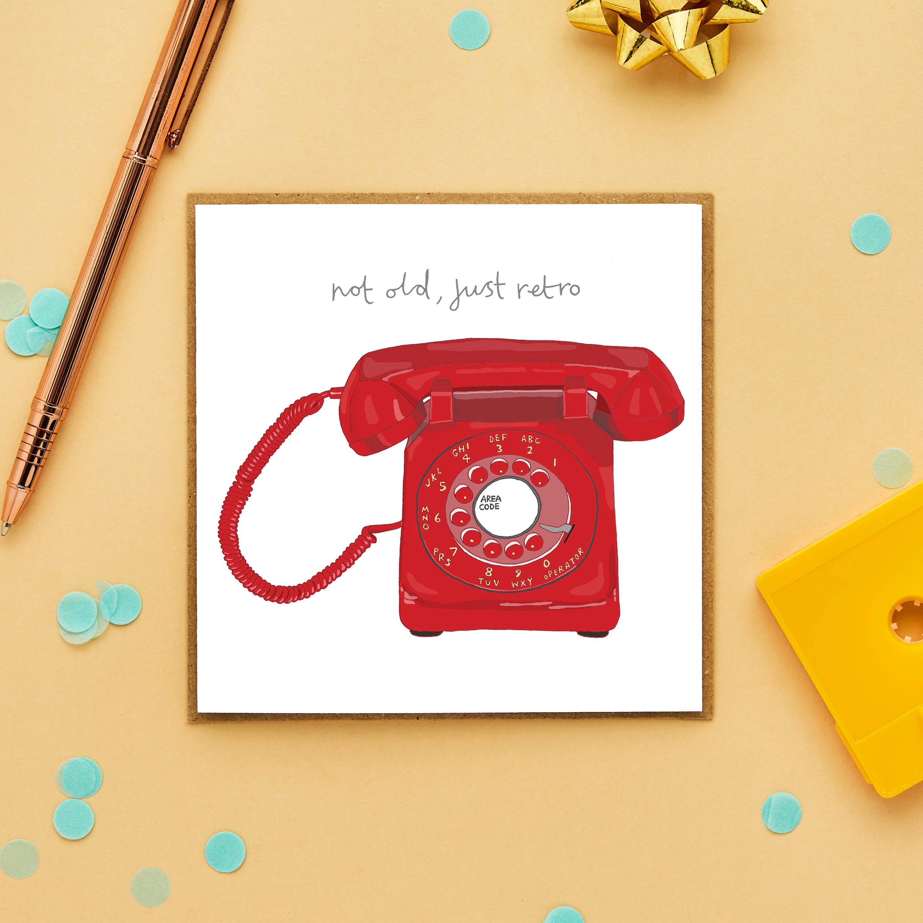You've Got Pen On Your Face - Wholesale Birthday Card - Funny Retro Phone Birthday Card | Unisex Greeting Card1