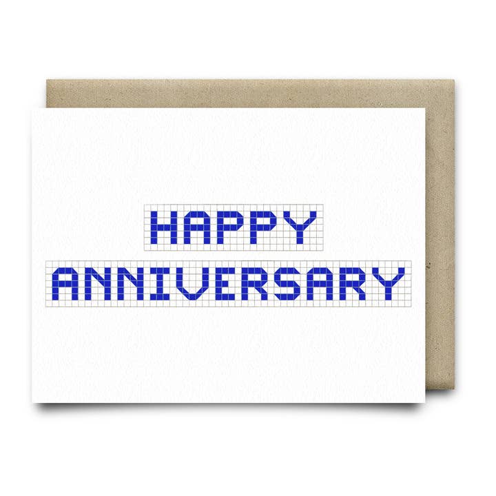 Happy AnniversaryWelcome Home | Houston Blue Tile Greeting voor wholesale door Anvil Cards