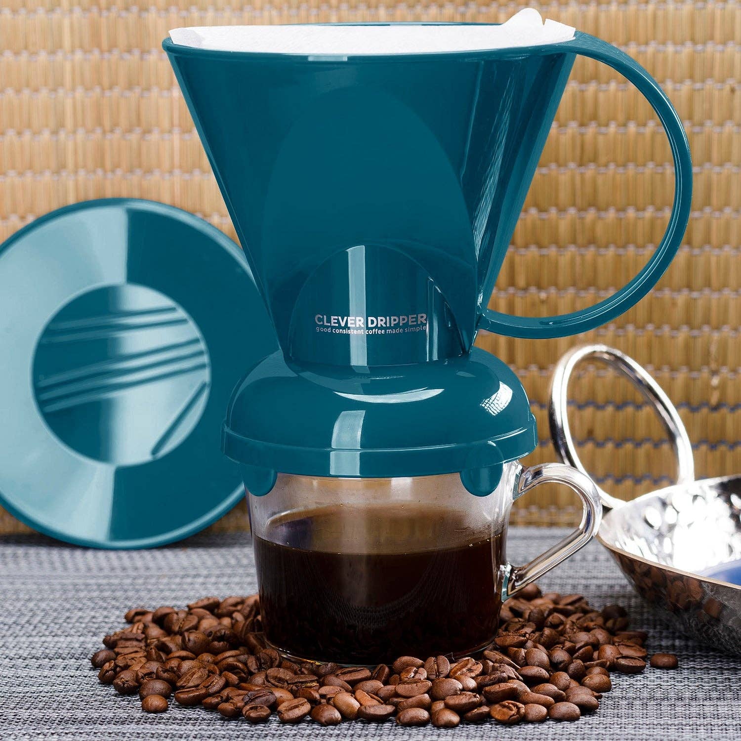 Sable Brew - Wholesale Pour Over & Dripper - Clever Coffee Dripper and Filters, Large 18 oz (Peacock Blue5