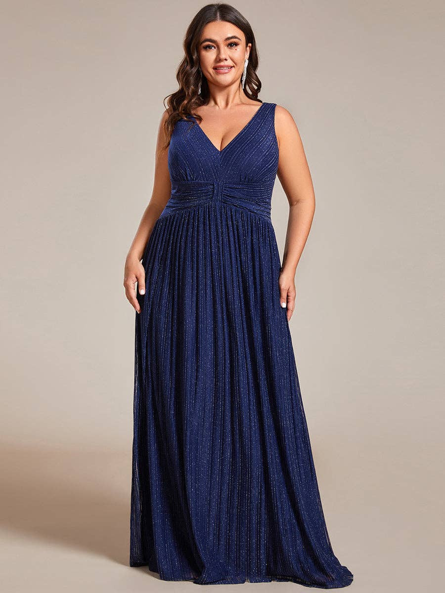 Ever-Pretty - Vente Robe de soirée – femme - Robe de soirée sans manches plissée à taille empire scintillante Ever-Pretty7