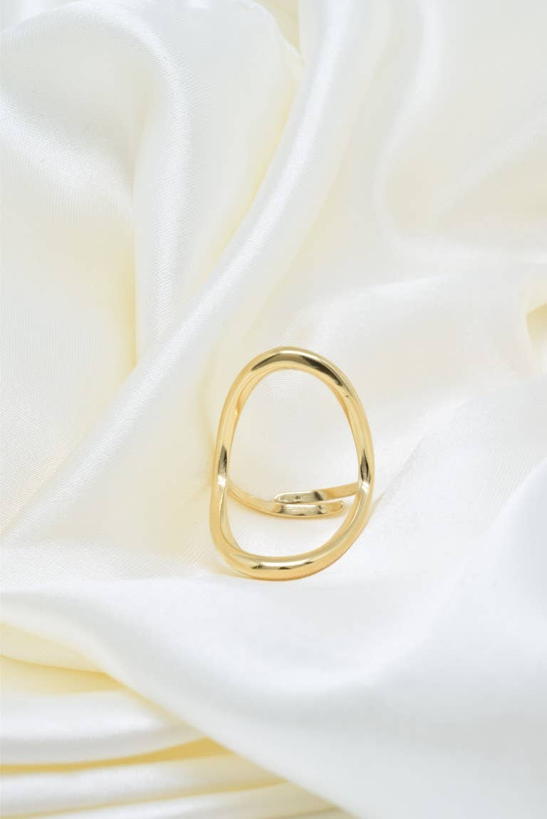 Kapyco - Venta al por mayor Anillo de banda/apilable - Anillo ajustable de acero inoxidable dorado o plateado - BG3102307