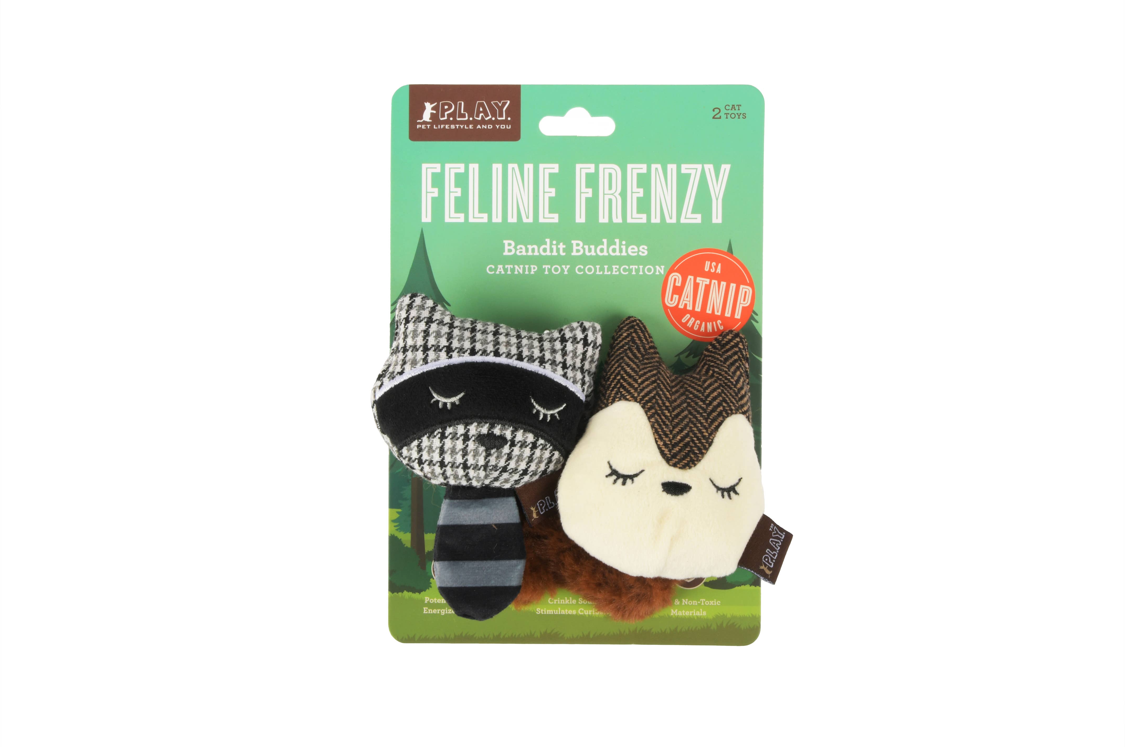 P.L.A.Y. Pet Lifestyle and You - Wholesale Pet Toy Set - Cat - Feline Frenzy Forest Friends - Bandit Buddies3