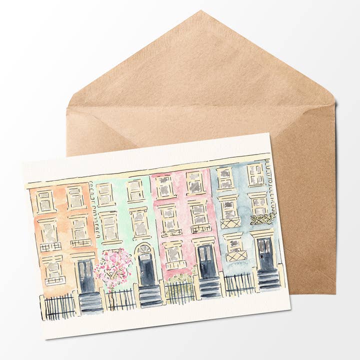 Tarjeta de felicitación de Notting Hill Row London para venta al por mayor de Annie Montgomery Design